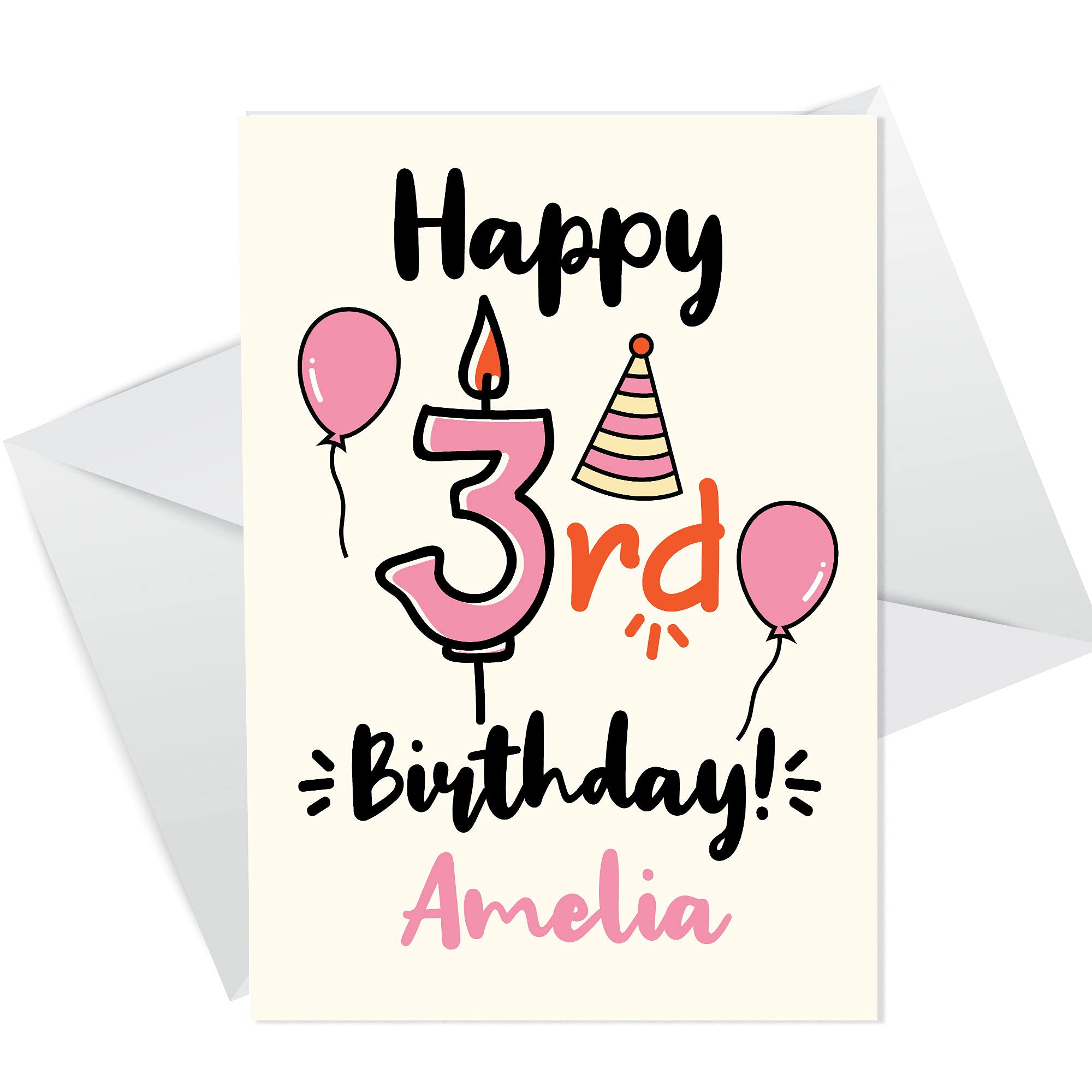 3rd Birthday Card For Daughter Granddaughter Personalised Birthday Card Girl