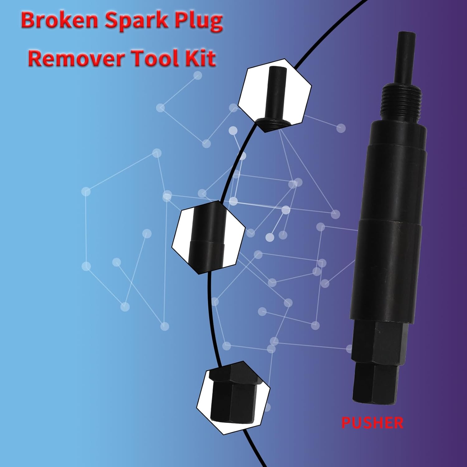 65600 Broken Spark Plug Removal Tool Kit Extractor Puller Fits for Ford 5.4L Triton 3 Valve Anti Rust Easy to Operate