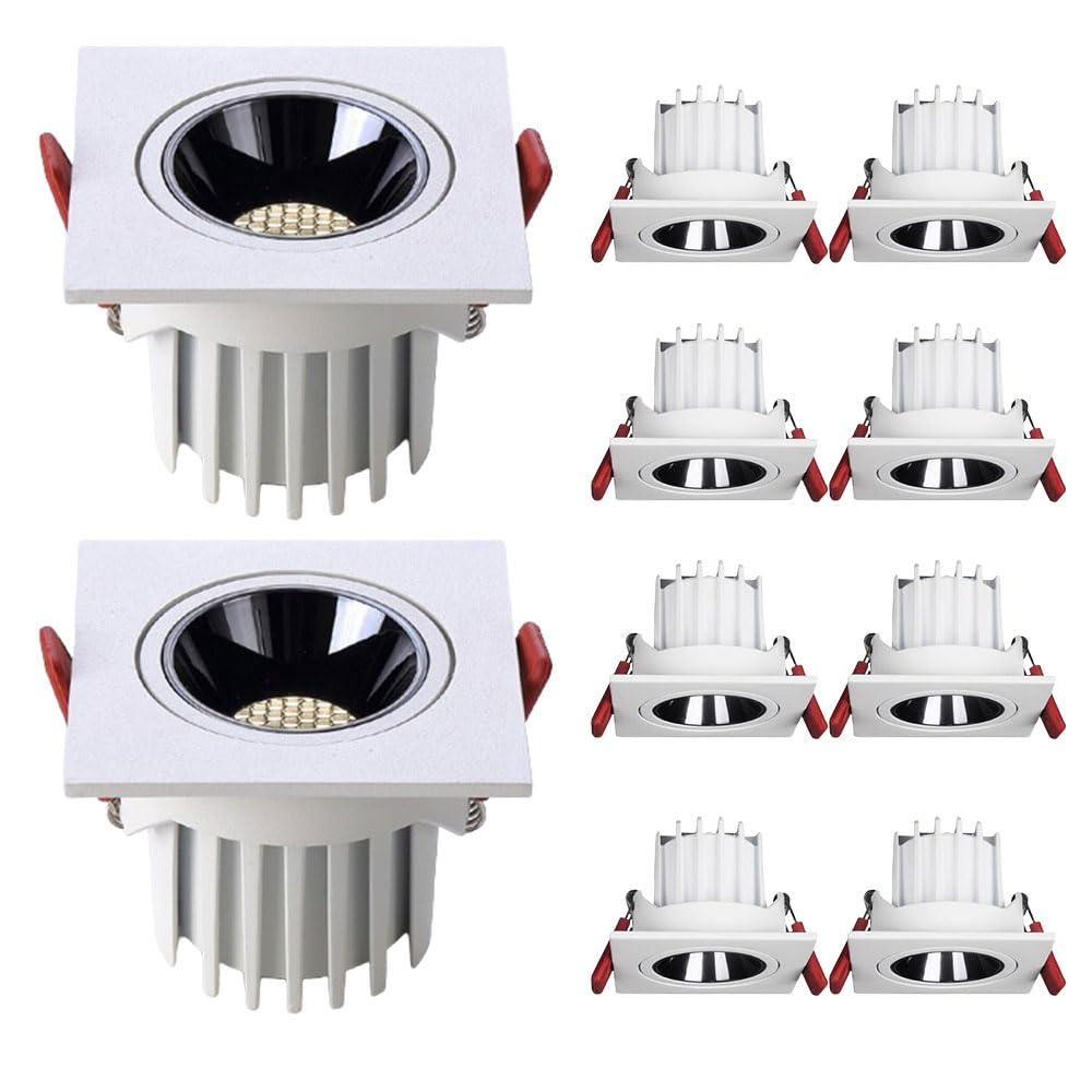 JKJZSALJ 10-Pack 3.3 Inch Led Can Light Retrofit Recessed,Adjustable Angle,Recessed Lighting 3Cct Selectable 3000K/4000K/6000K Dimmable Ceiling