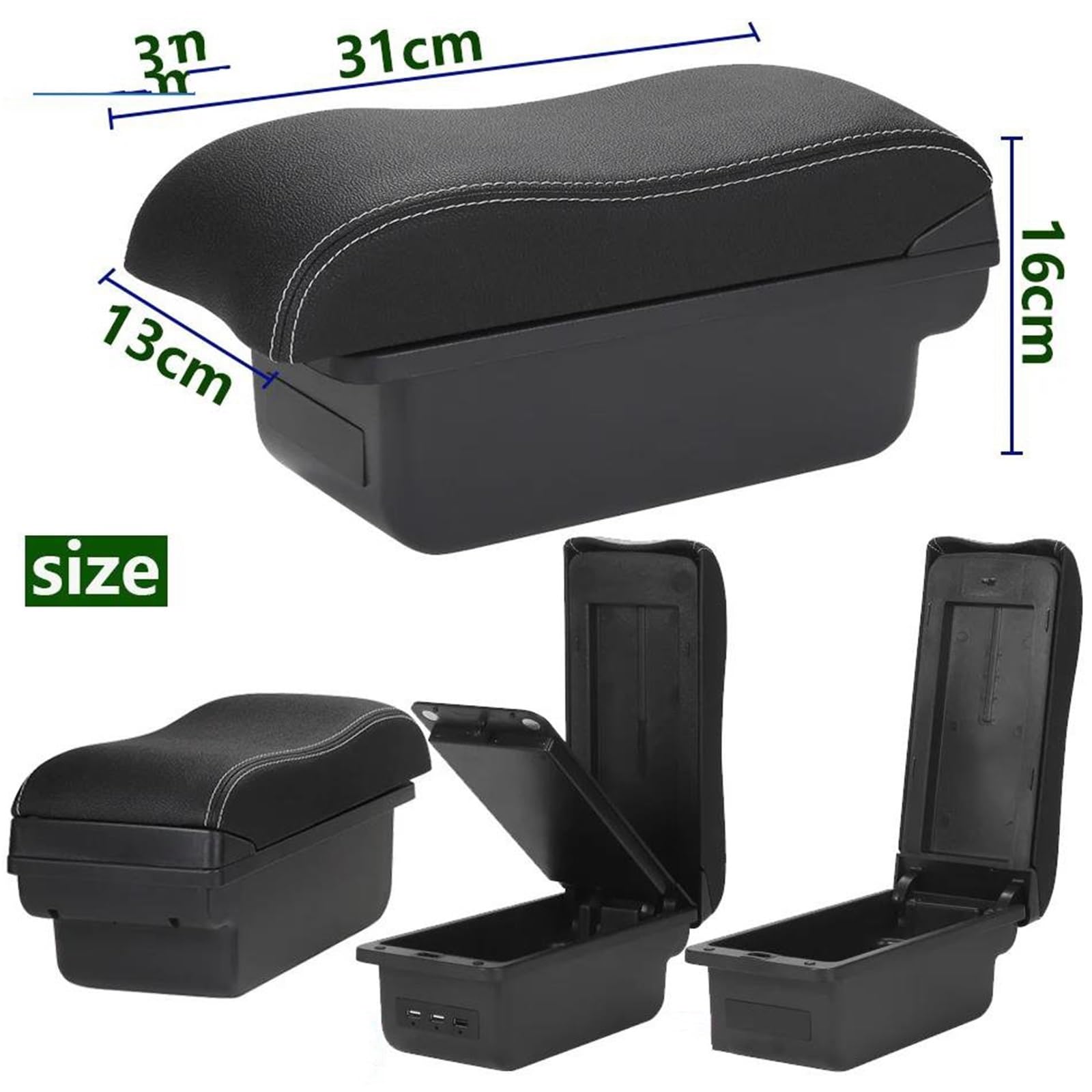Pour Citroën C2 C3 Console Centrale De Voiture Boîte Rangement Accoudoir Porte-gobelet Modification Accessoires(Type E)