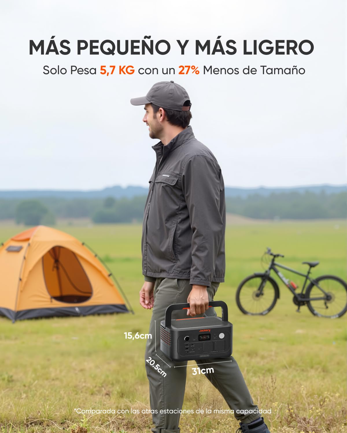 Jackery Explorer 500v2 Estación de Energía Portátil, 512Wh/500W(Max 1000W) Batería de LiFePO4, SAI≤10ms, 2 CA & 2 PD USB-C Salidas, 1,3H Carga Completa, Generador Solar para Camping, RV y Emergencia