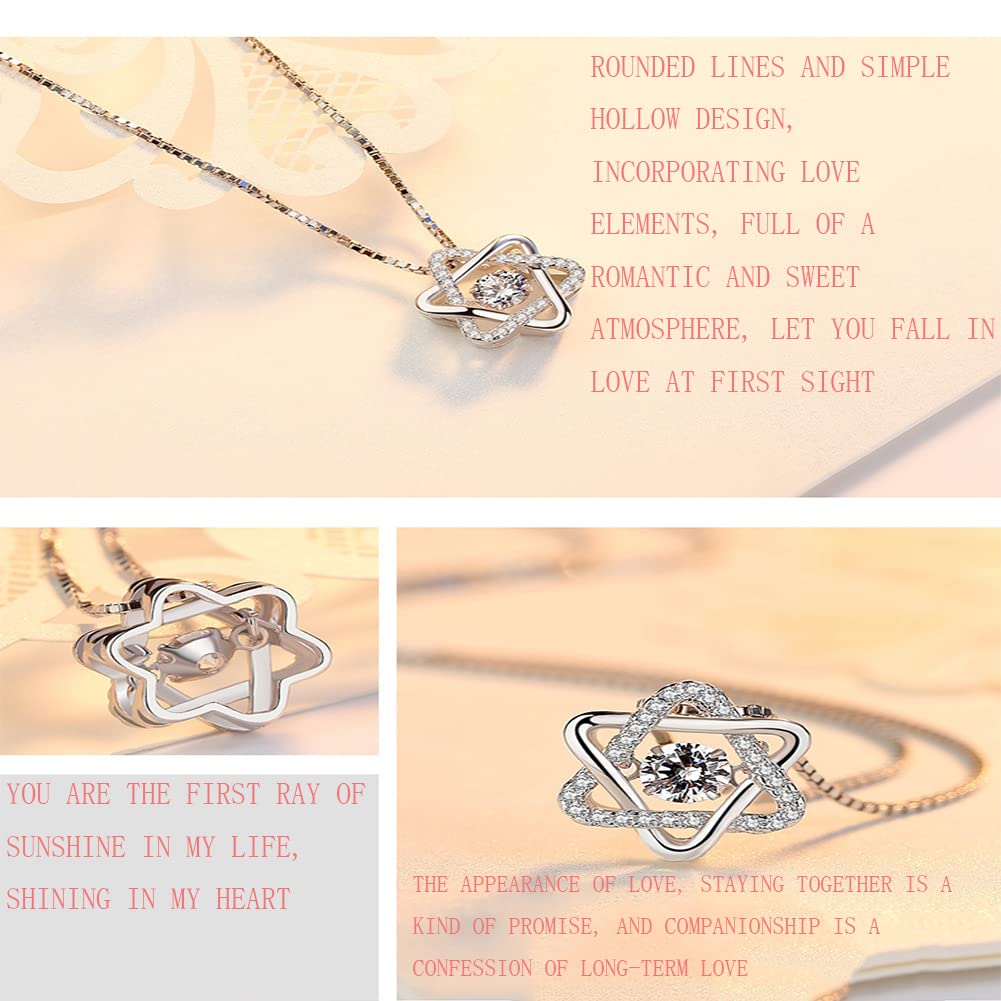 Damska gwiazda David David Necklace, mody srebrny David/heksagram cyrkonia wisiorka prezent biżuterii, rocznica Dzień Matki Rose złoto/srebrne, srebrne