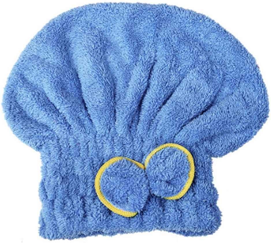 Microfiber Hair Towel, Microfiber Dry Hair Cap Quick Drying Wrapped Towel for Women(Blue)