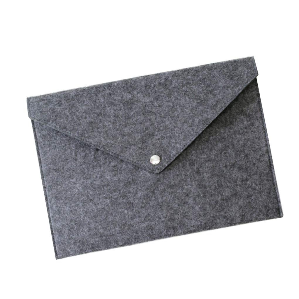 ChunyangA4 file paper folding sheet felt envelope documents holder paper briefcase portfolio case office school stationery, dark grey, 34*25cm