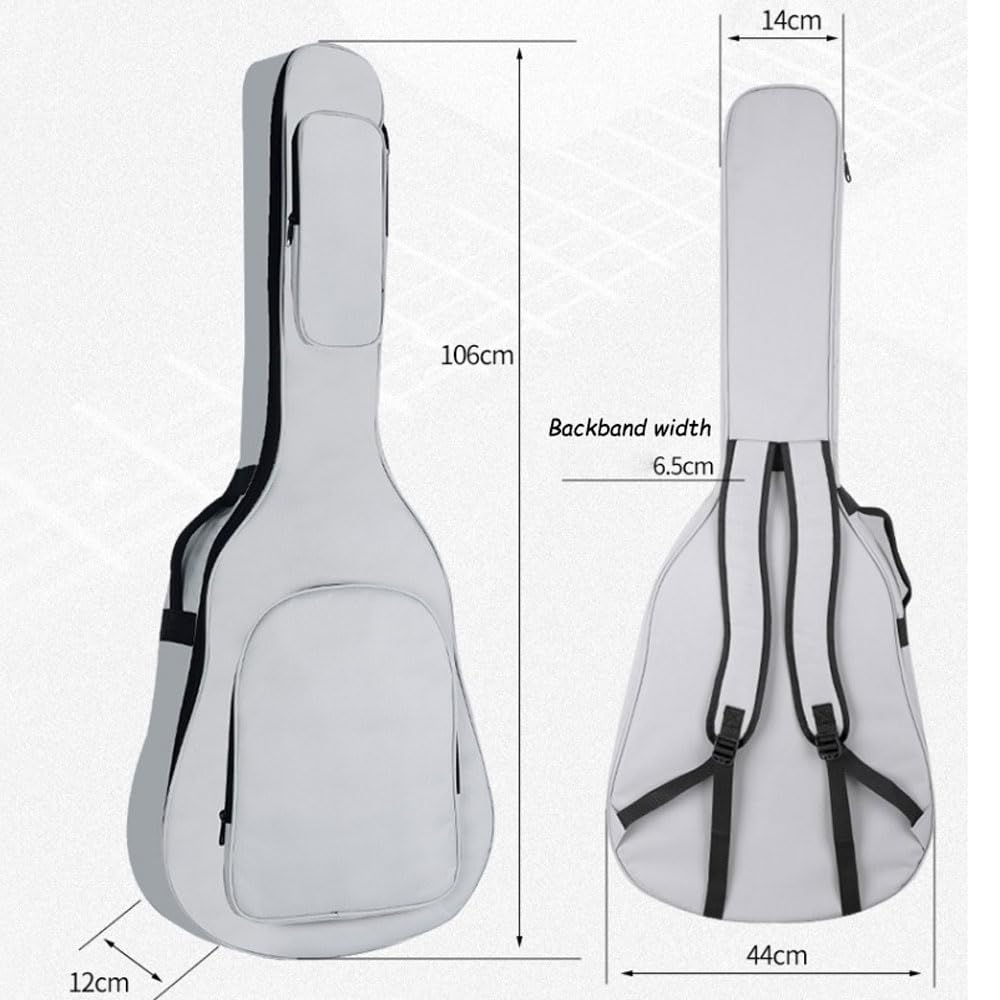 Torba na gitarę 40/41",pokrowce na gitarę do podróży,wyściółka 12mm,ochronna wodoodporna tkanina Oxford i regulowany pasek na ramię, plecak gitarowy,futerał do przenoszenia gitar o wysokości 101-106cm