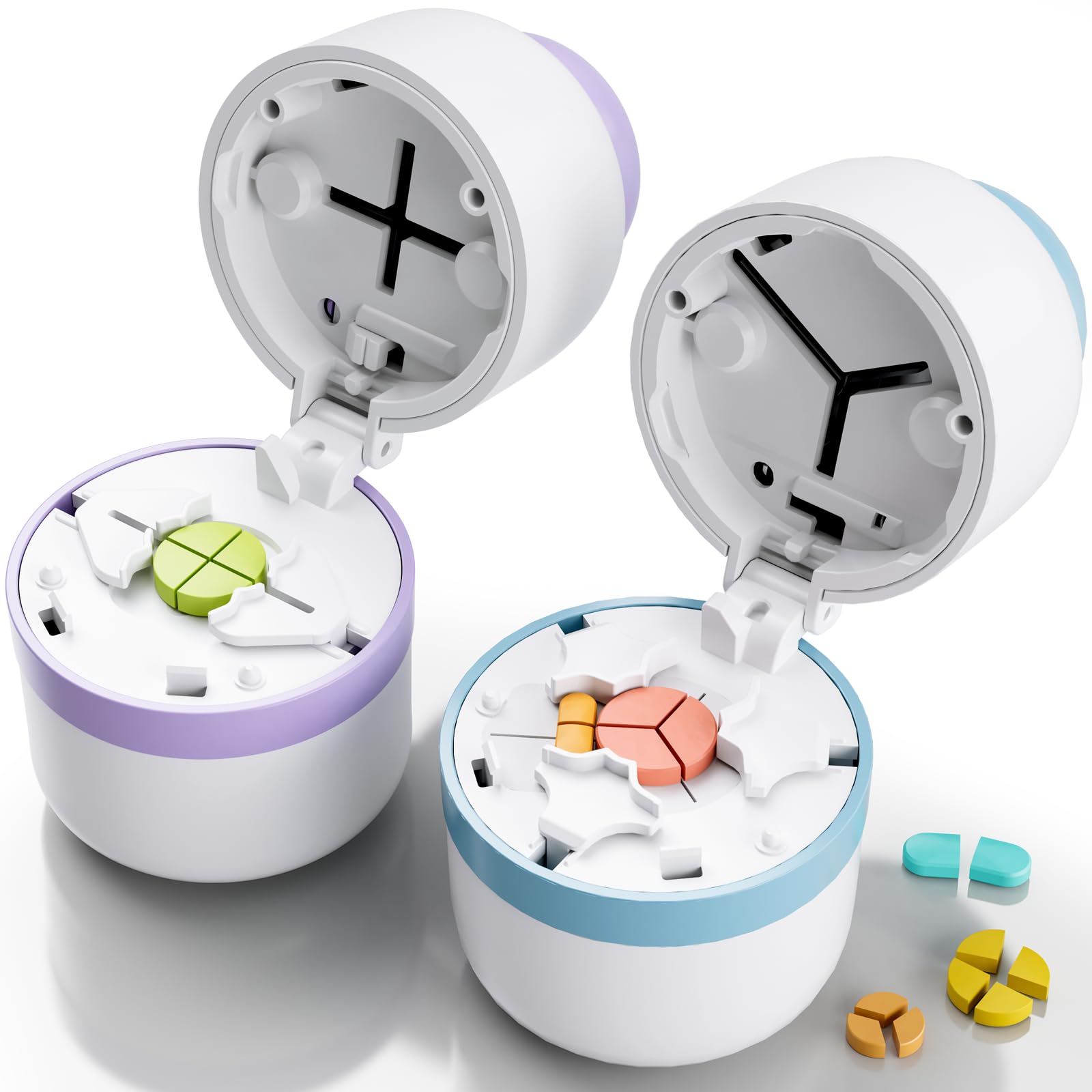 Pill Cutter 1/4 - Pill Splitter with Stainless Steel Blade for Cutting Small Pills or Large Pills in one Fourth, Suitable for Cuting Vitamins, Tablets (1-4 Blue) — Amazon image 11