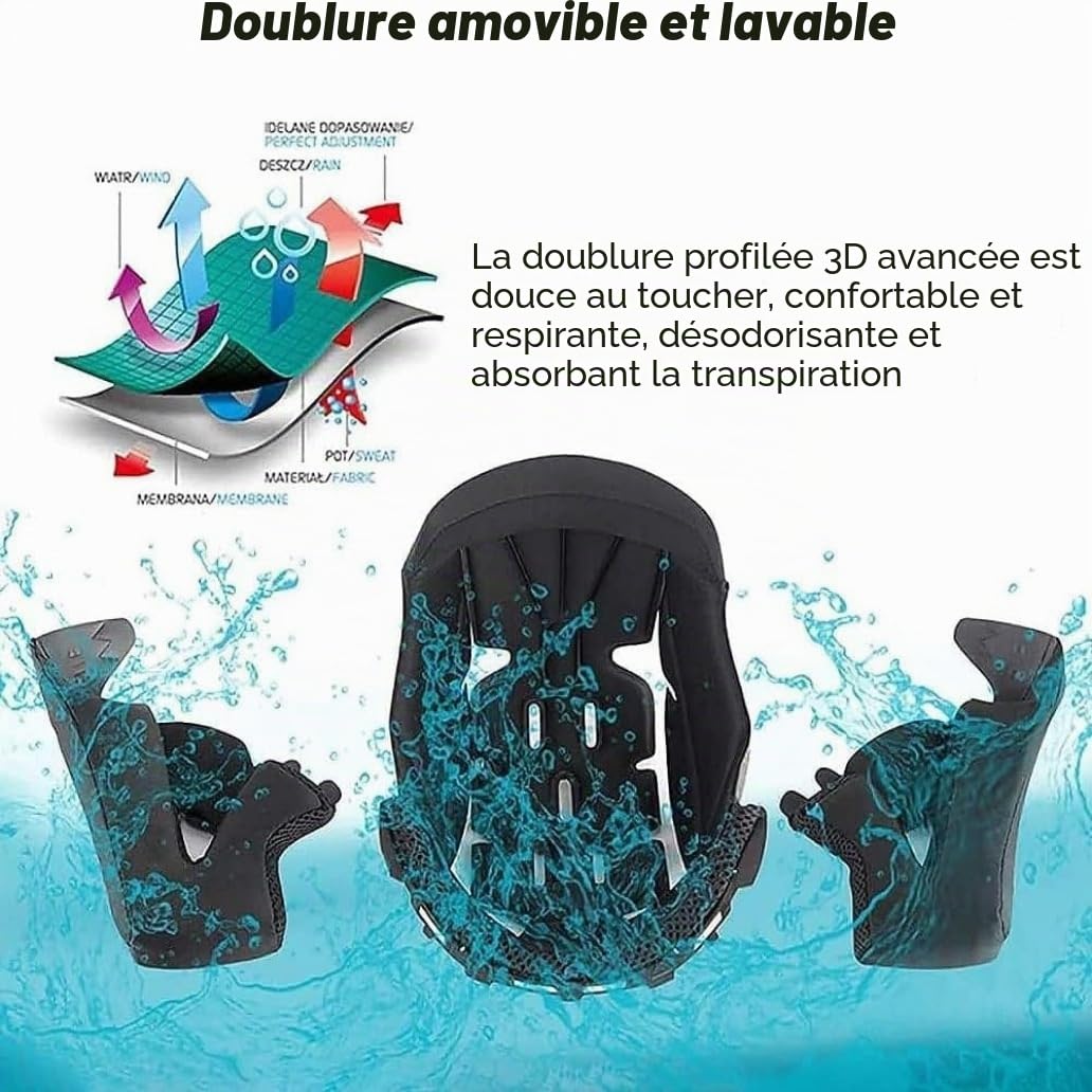 Casque Modulable Moto ECE Homologué Intégral Flip-Up Casque, Double Visière, Adulte Casque de Moto Scooter