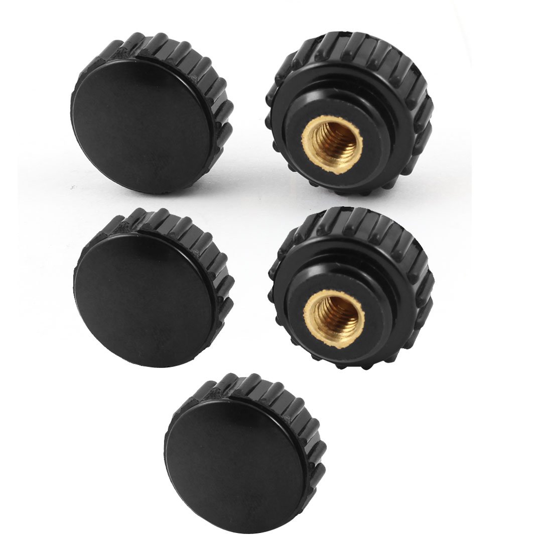Sourcingmap Black 6mm Female Thread Screw On Type Clamping Knobs 5 Pcs