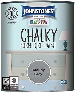 Johnstone's 423261 Chalky Furniture Paint Cloudy Grey 0.75 L