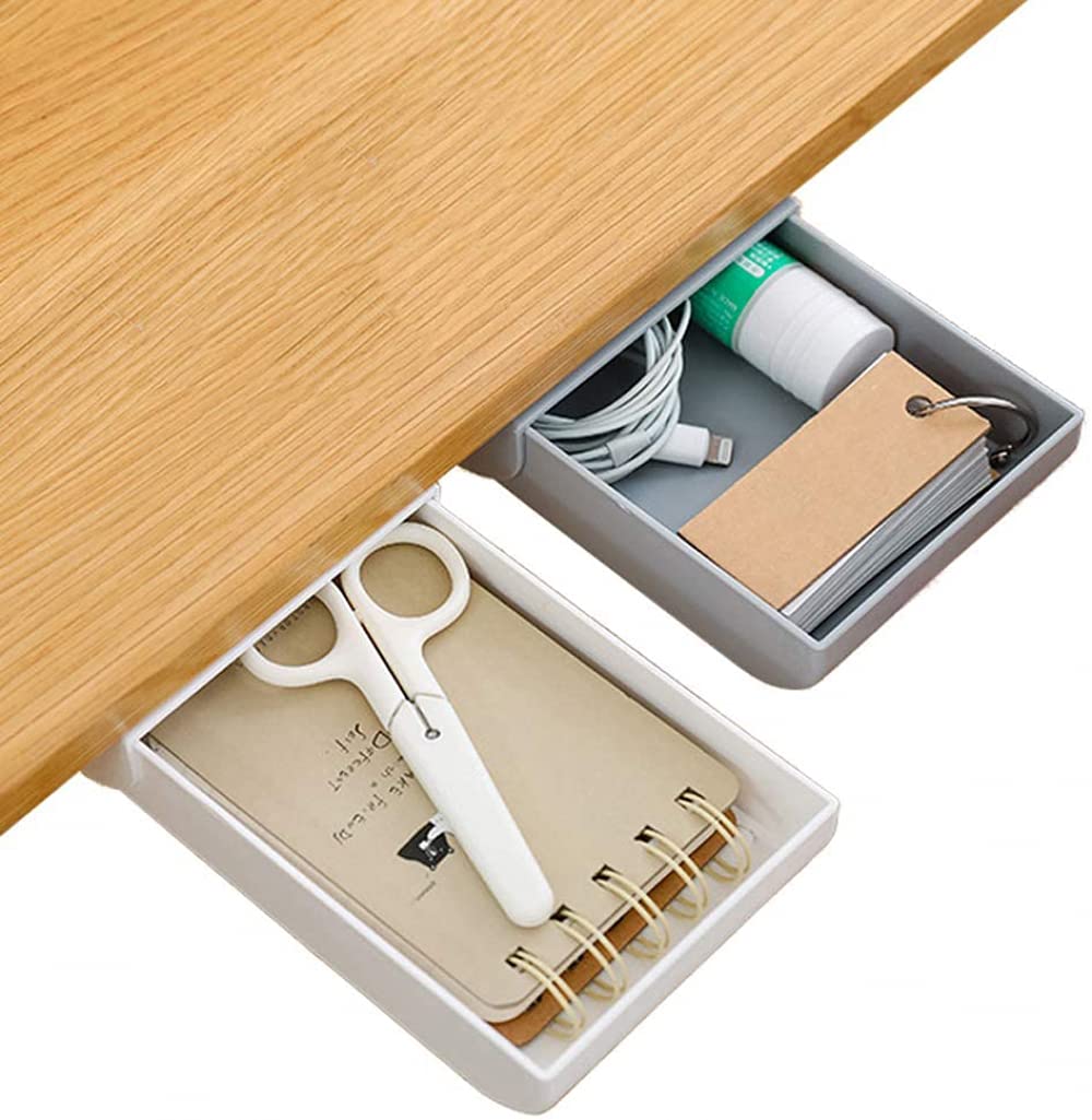 Buy Goodern Under Desk Drawer 2 Pack Under Desk Storage, Desk Organizer