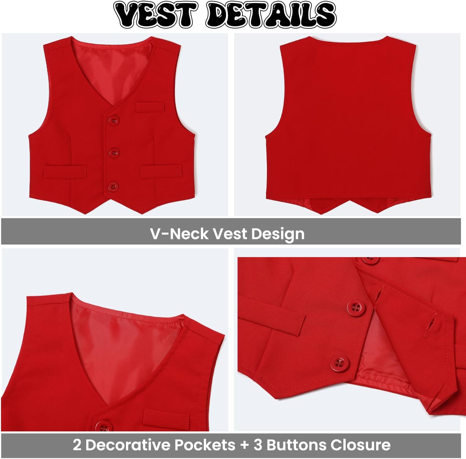 Baby Boy Clothes Suits Infant Gentleman Wedding Outfit Formal Dress Shirt Vest Bowtie Pants 4Pcs Baby Suit Sets - Image 4