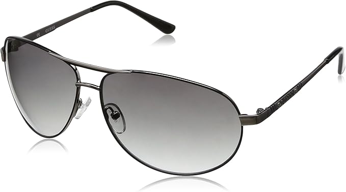 Amazon Co Jp Guess Gu 6744 Gun 35ガンメタル楕円形aviatorサングラスメンズ Guess 服 ファッション小物