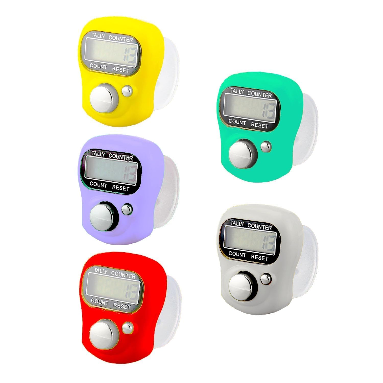 LittleLovik Digital Finger Counter (Pack of 5), Mini LCD Display Hand Tally Counter, 5-Digit Number Count, Resettable Device for Multipurpose Use (Multicolor).-image-22