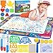 Produktbild MOOING Wasser Doodle Matte,120 x 90 Aqua Magic Doodle Malmatte Kinder, Wiederverwendbare Drawing Matte, Aqua Drawing Painting Matte mit 3 Magic Stifte & Stempelset, Kinderspielzeug für 1-7 Jahr