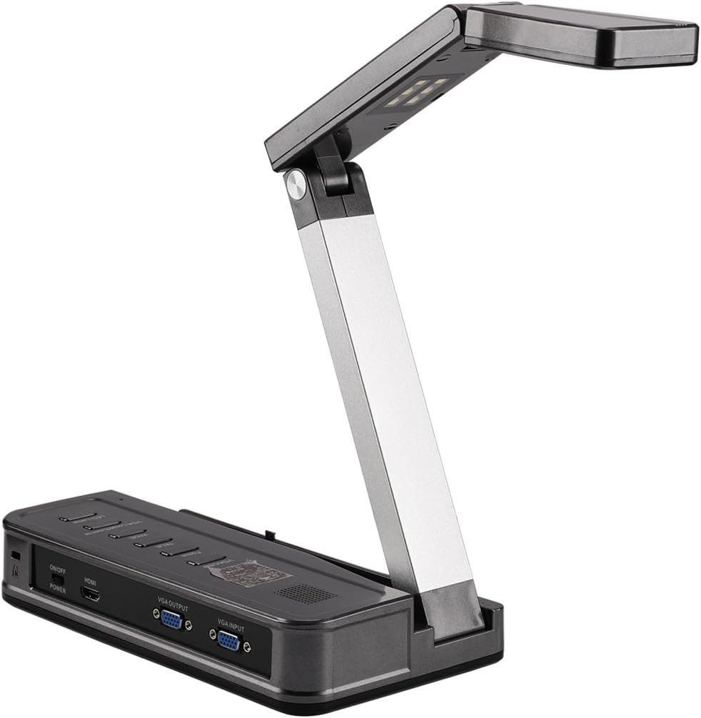 Portable Document Camera HDMI, VGA Port， OCR Visual Presenter for Office,School,Meeting,Training, Labs Presentation
