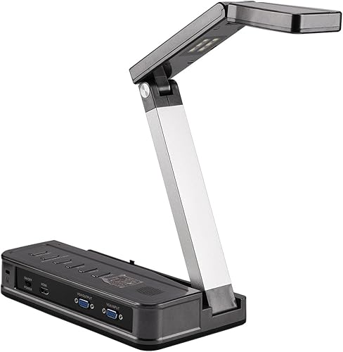 Cámara de documentos portátil HDMI, puerto VGA, presentador visual OCR para oficina, escuela, reunión, entrenamiento, presentación de laboratorios