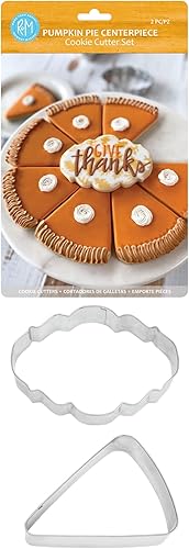 Miniatura 2 de R&M International 2029 Pumpkin Pie - Juego de 2 cortadores de galletas con placa elegante