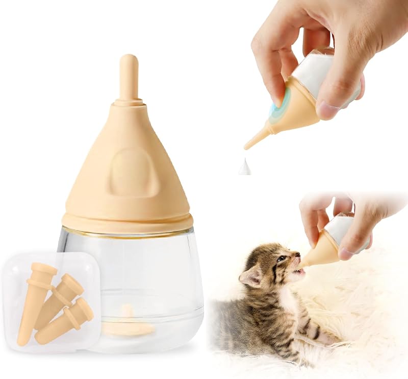 Kit de Mamadeira Ergonômica para Filhotes Rock Tech com Fluxo Lento Antiasfixia 40 mL, Amarela