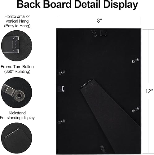 Vista 101 de Marco de fotos de 4 x 6 pulgadas, color dorado mate, moderno, simple, delgado, de aluminio, con vidrio real HD, pantalla para collage de mesa