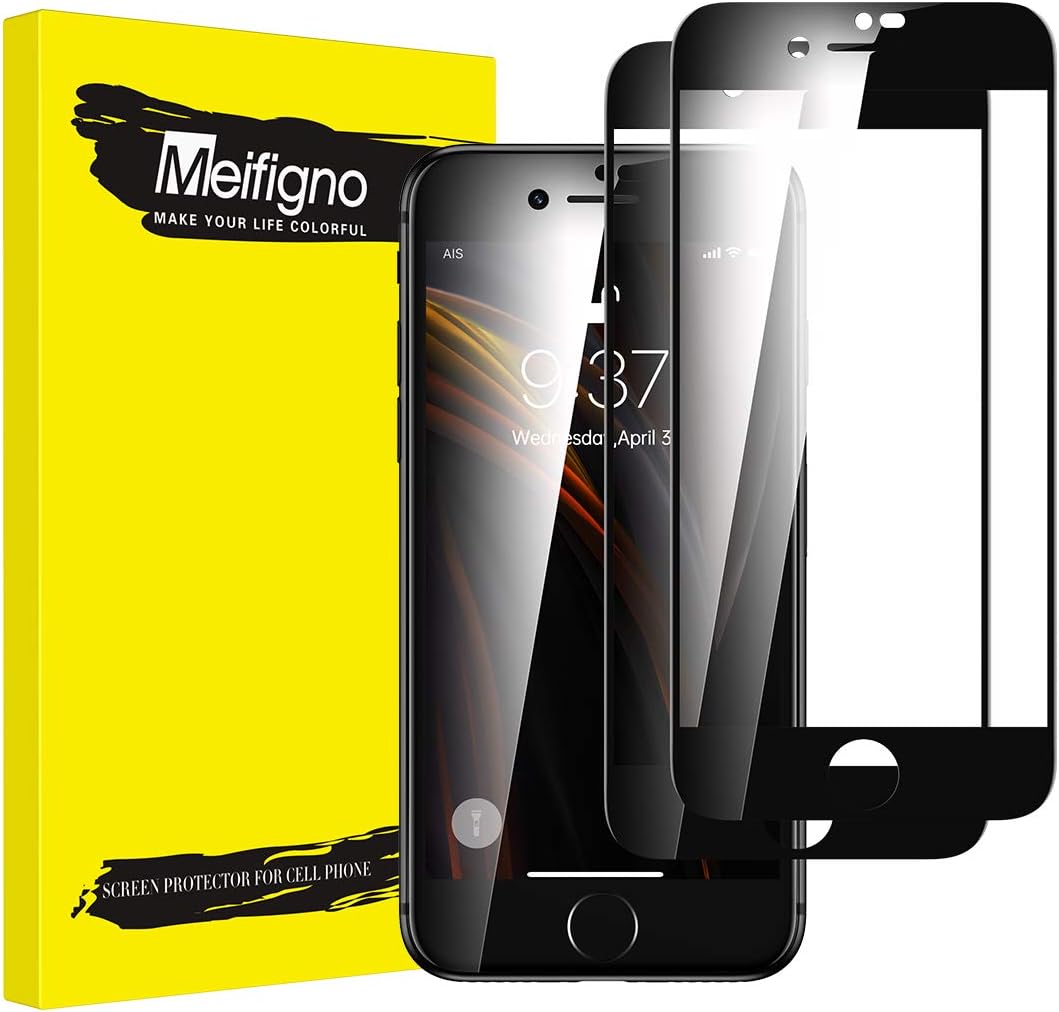 Meifigno [2 pack] iPhone SE 2020 Screen Protector, [Designed for SE 2020 Only][Full Coverage, Never Break, 2.5D Edges, Case Friendly, Nano Polymer Materials] Compatible with iPhone SE 2020 4.7"