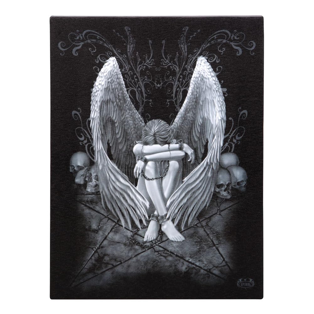 Something Different Wholesale Spiral Direct Enslaved Angel Canvas Plaque: Gothic Abstract Wall Art for Halloween Decor, Skull Wall Art, and Gothic Wall Decoration