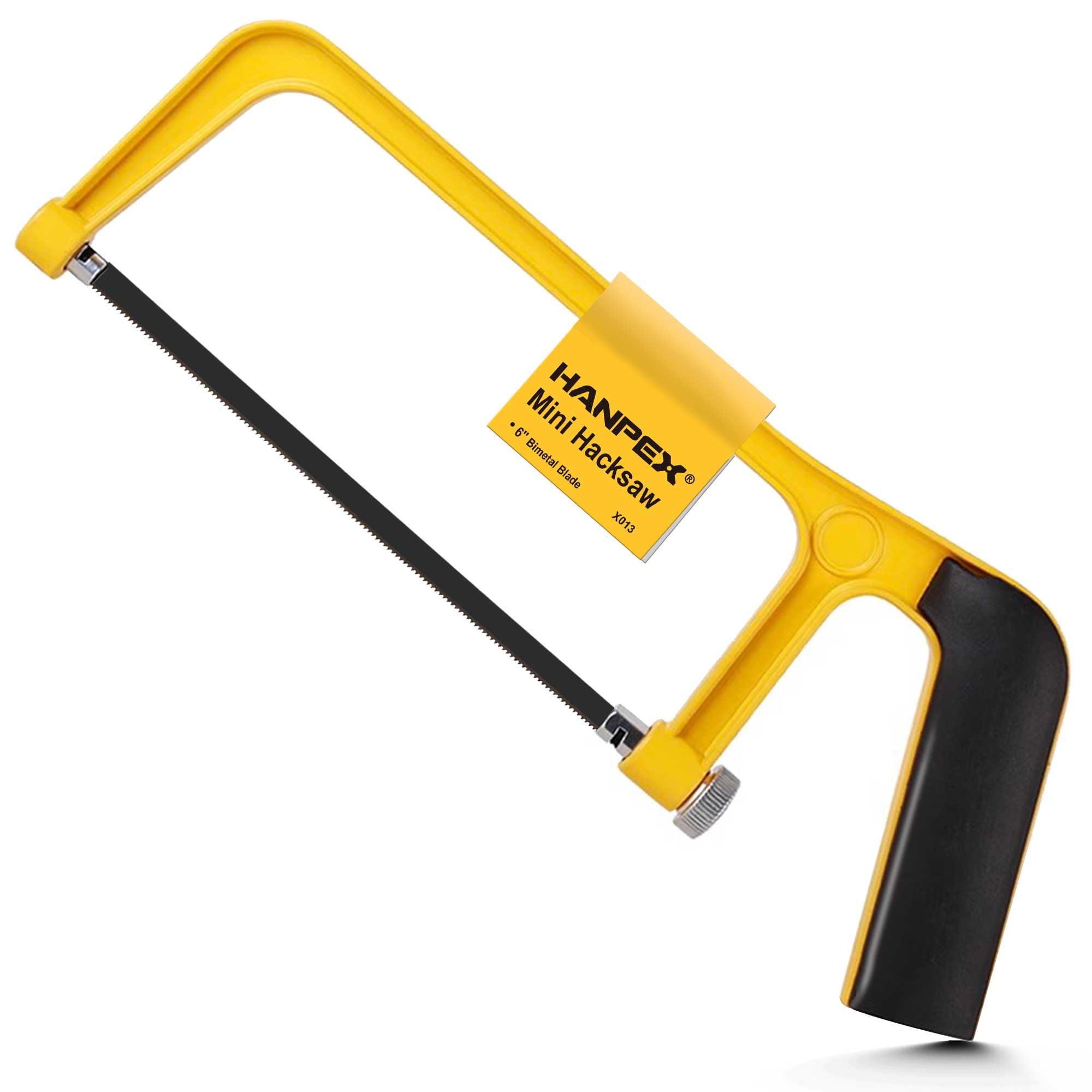 Hanpex 6inch Mini Hacksaw Frame - 150mm Extra Fine Cut Junior Hack Saw with Bi-Metal Blade for Metal and Wood