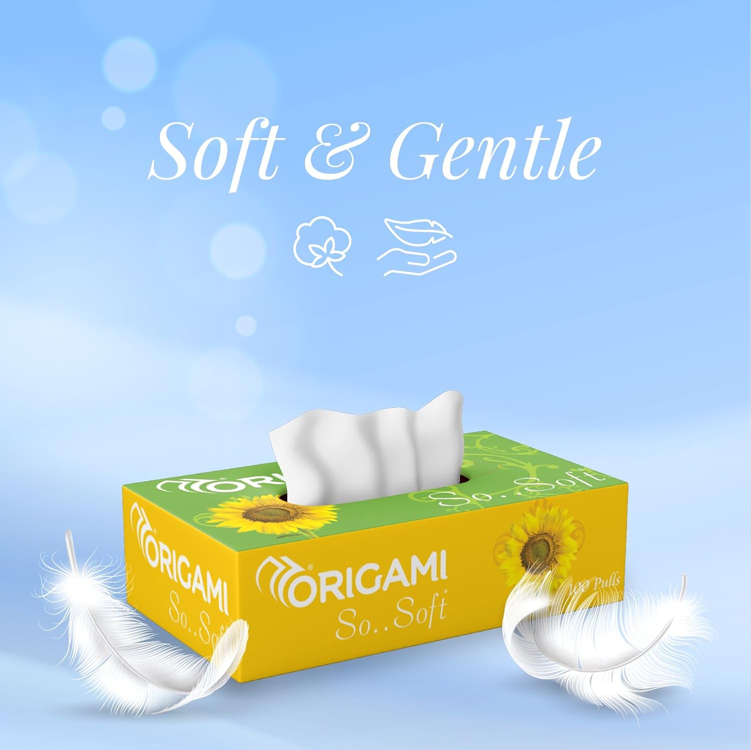 Origami 2 Ply Facial Tissue Box | Car Tissue - Pack of 4 (100 Pulls Per Box, 400 Sheets (800 sheets) 3 61Do47ize7L. SL1500