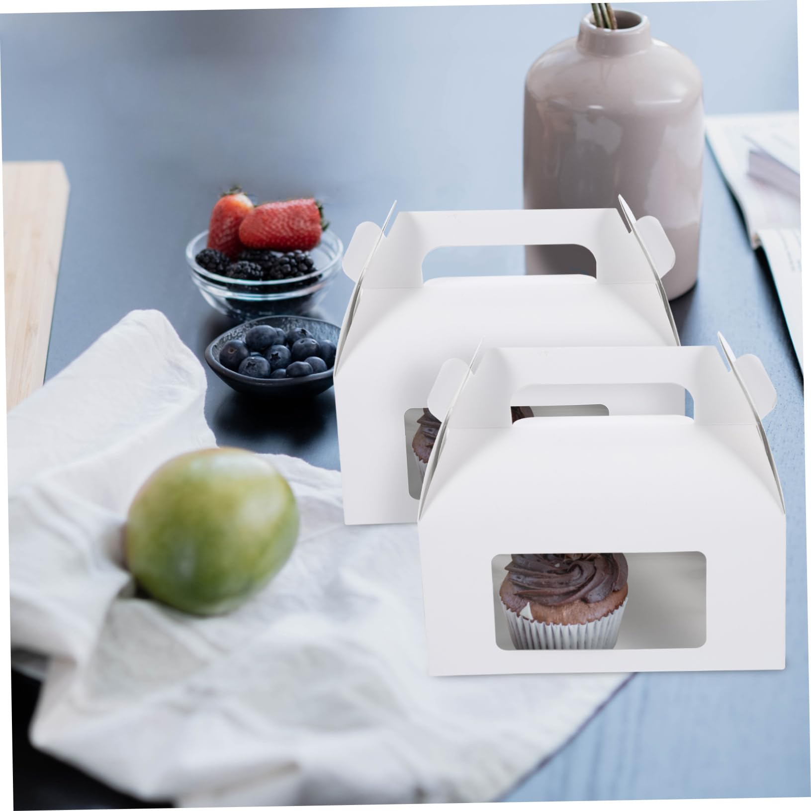 FRCOLOR 30pezzi Scatole Per Dolci Con Finestra Confezione Da Gable Boxes Bianco Per Feste e Compleanni Per Torte Biscotti e Dessert Per Regali e Confezioni Di Dolci