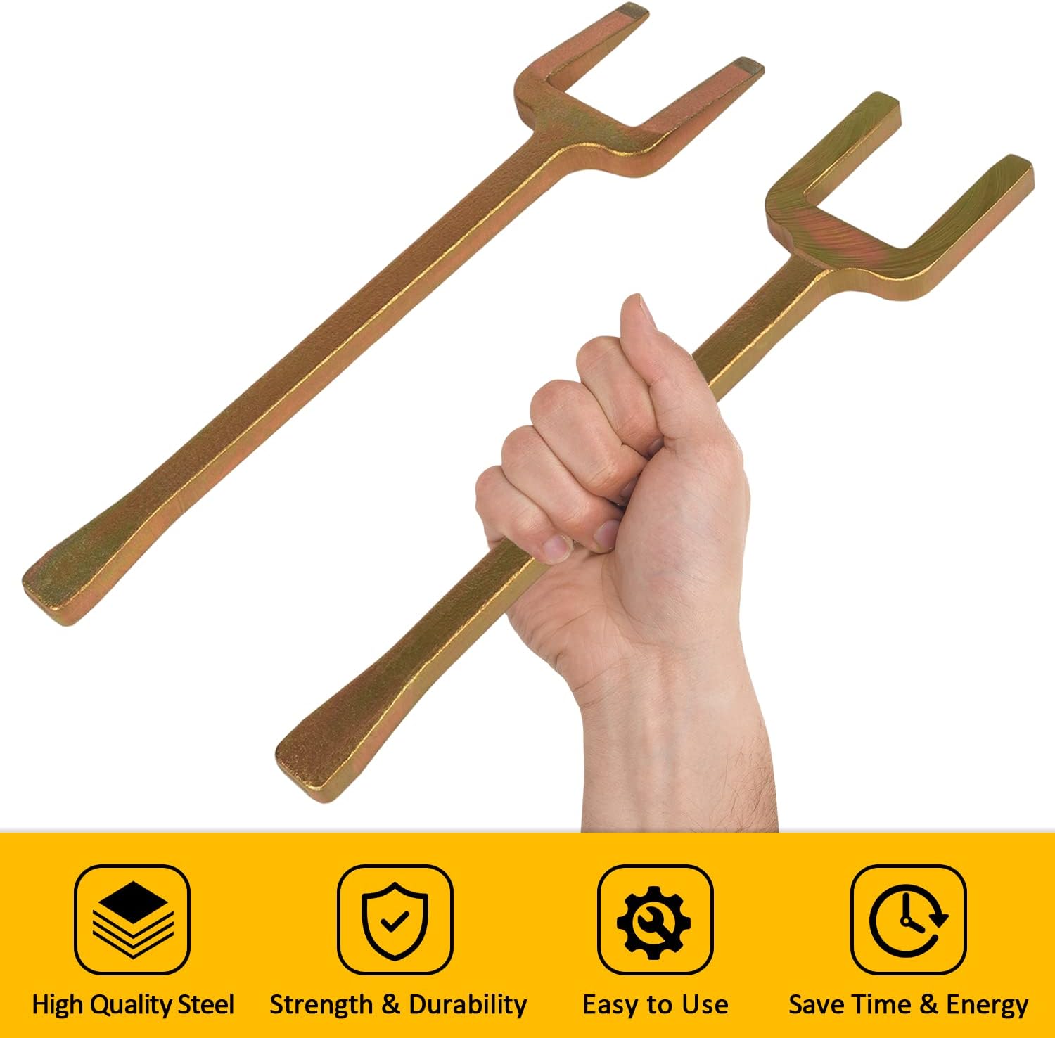 LAIKOU 2PCs 12020 Axle Popper Kit Inner CV Axle Removal Tool Set Fork & Shim Hand Tools Namely Wrenches for Remove Most Front Wheel Drive (FWD) Vehicles’ Half-Shaft Drive Axles & Fix Damaged CV Joint