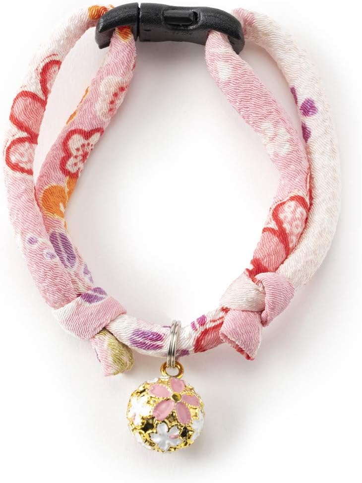 Chirimen Sakura Cat Collar (Pink)