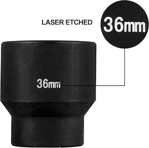 Miniatura 5 de VEVOR Juego de dados de impacto de 12 pulgada, 26 piezas, zócalos poco profundos, enchufes de 6 puntos, construcción resistente, CR-M0, juego de