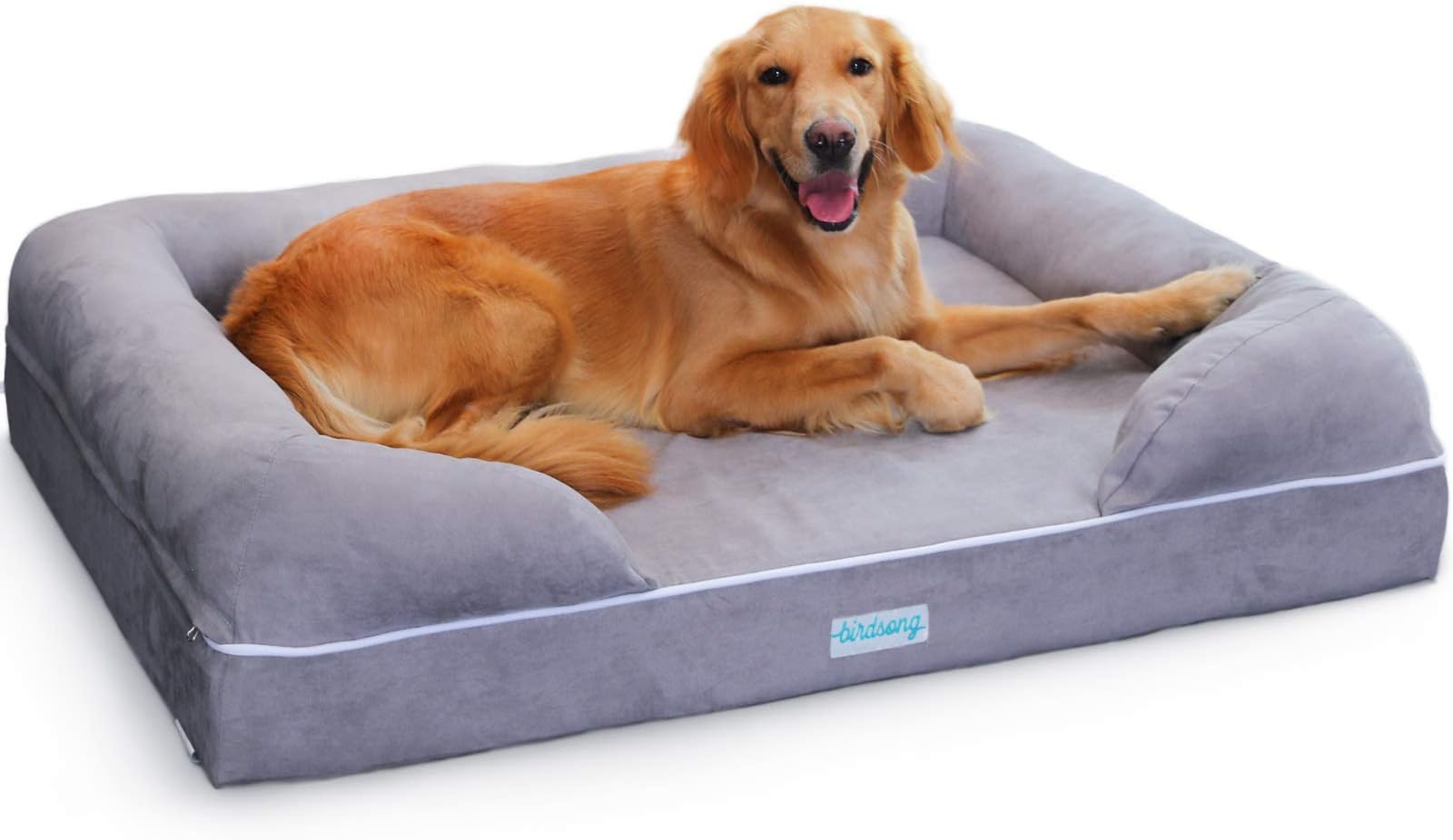 Bedsure Orthopedic Dog Bed, Bolster Dog Beds for Medium/Large/Extra Large Dogs - Foam Sofa with Removable Washable Cover, Waterproof Lining and Nonskid Bottom Couch