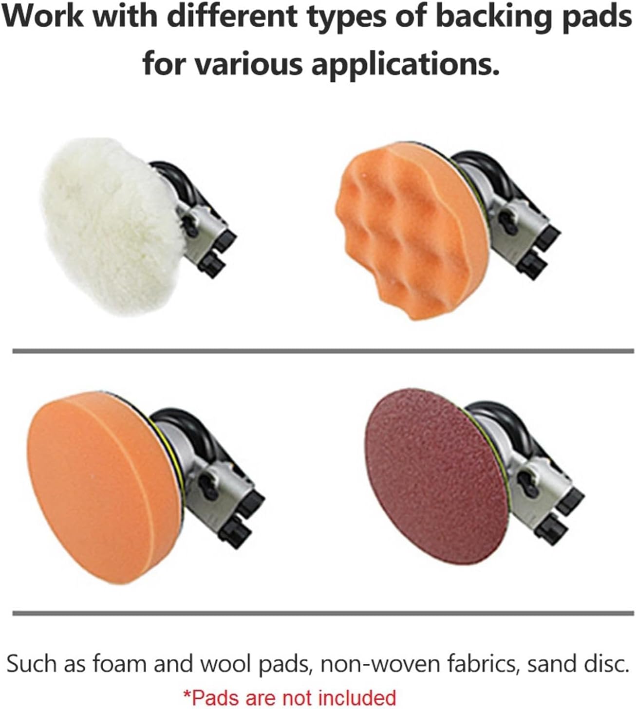 Sander Tool, Air Sander 1/4 Air Inlet & Mesh Hole 13500rpm Detail Sander for Wood Sanding Car Waxing Metal Sanding Paint Removal (6inch)