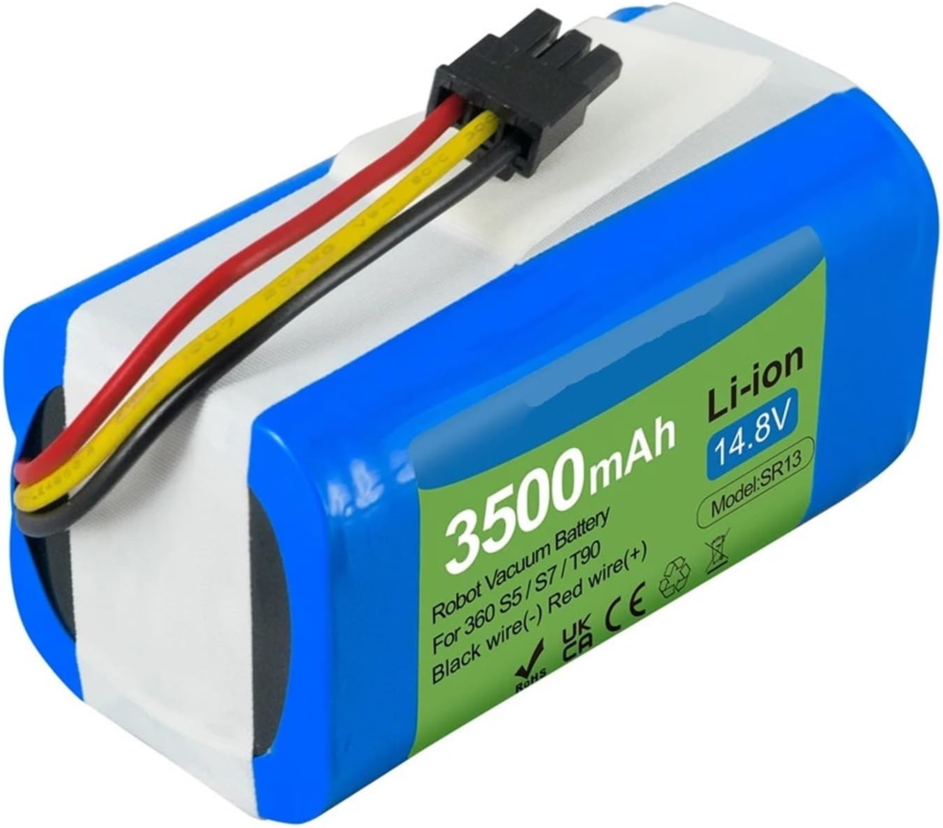 14.8 V 3500mAh Replacement Battery，Compatible For Qihoo，Compatible For 360，S5 S7 S7Pro X9 T90 Robot Vacuum Cleaner Battery Parts Replacement