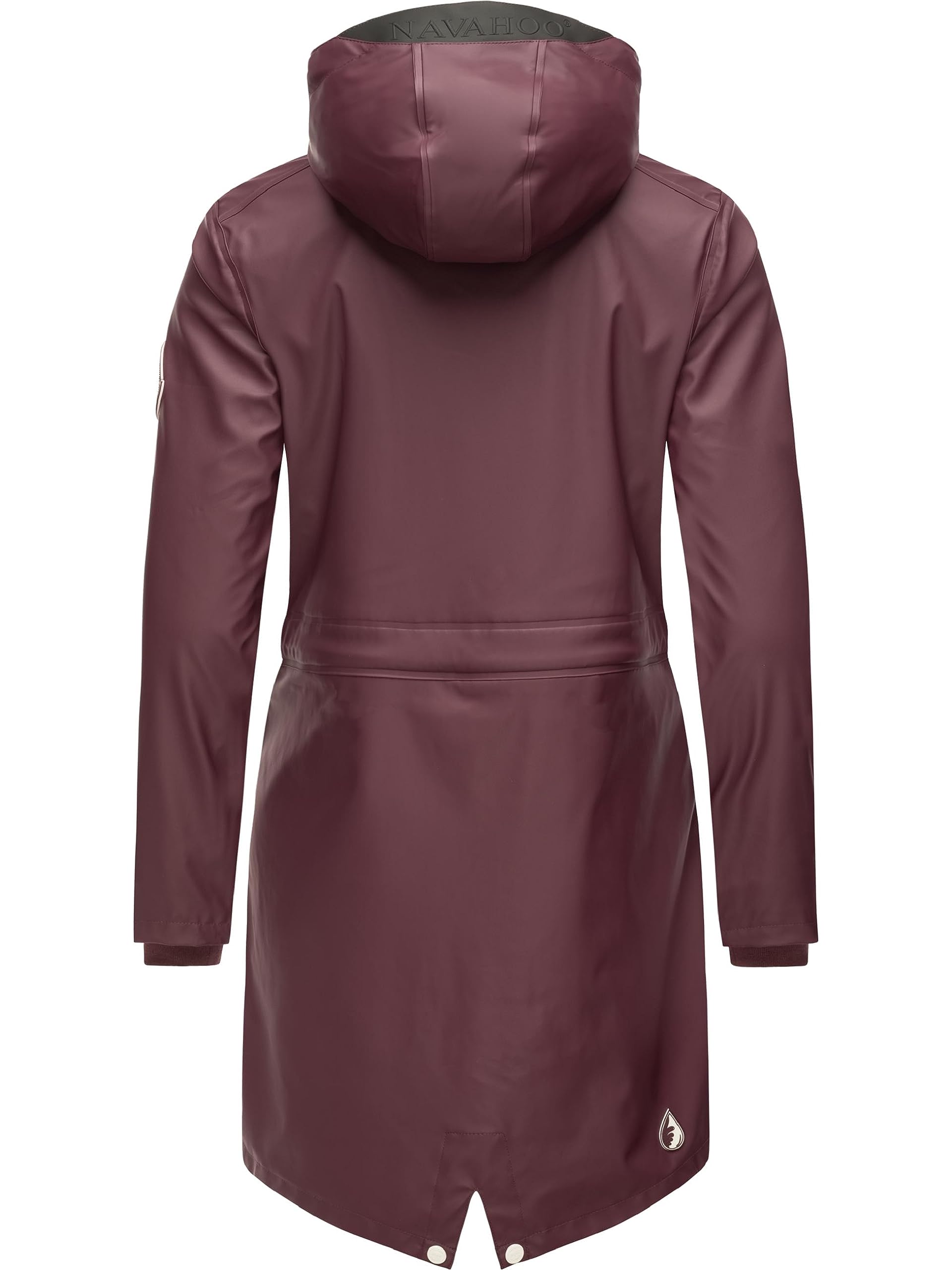 Navahoo Damen Übergangsjacke Regenmantel wasserdichte lange Regenjacke mit verstellbarer Kapuze und geschweißten Nähten Tropical Stormoo XS-3XL