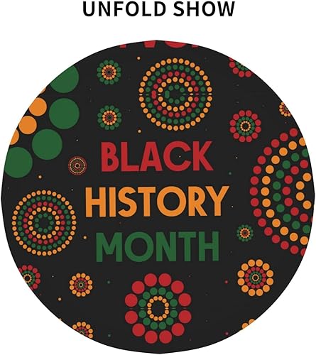 Miniatura 3 de SLNFDKND Mantel redondo con diseño del mes de la historia negra, lavable, decorativo, para cocina, cena, fiesta, talla única