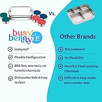 Vista 5 de Caja Bento reutilizable de acero inoxidable: 6 recipientes de 1.7 fl oz incluidos Sin plástico Apto para lavavajillas Sin derrames, a prueba