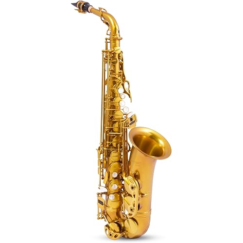BetterSax Session Alto Saxophone Matte Dark Gold Finish — Hand-Crafted Professional Saxophone — Enhanced Tone, Projection & Ergonomics — Includes Professional Hand-Finished Mouthpiece