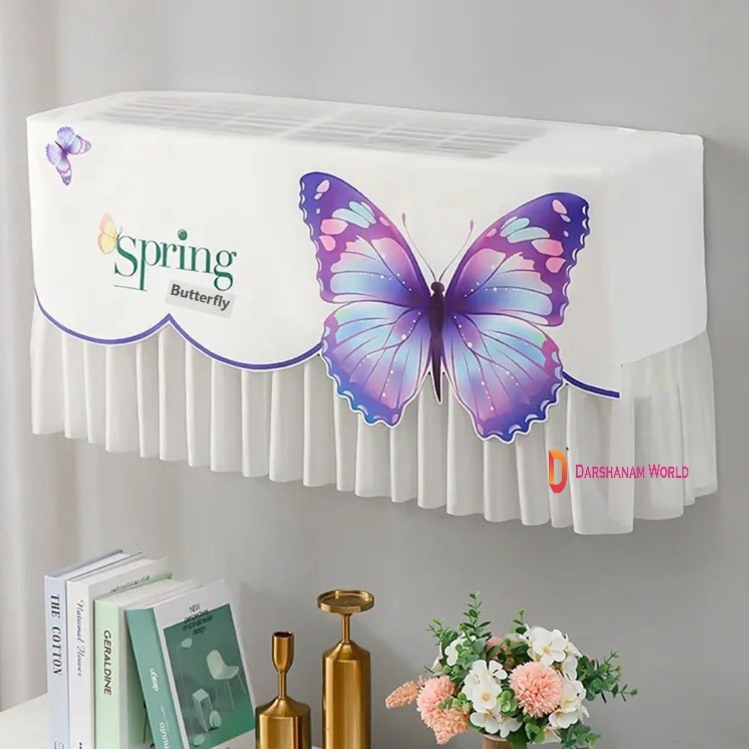DARSHANAM WORLD Butterfly Design Ac Cover For 1.5 Ton | Premium Work Indoor AC Dust Protection Cover Designer Folding Adjustable Split Ac Cover (B0CGR41NSL) Amazon Price History, Amazon Price Tracker