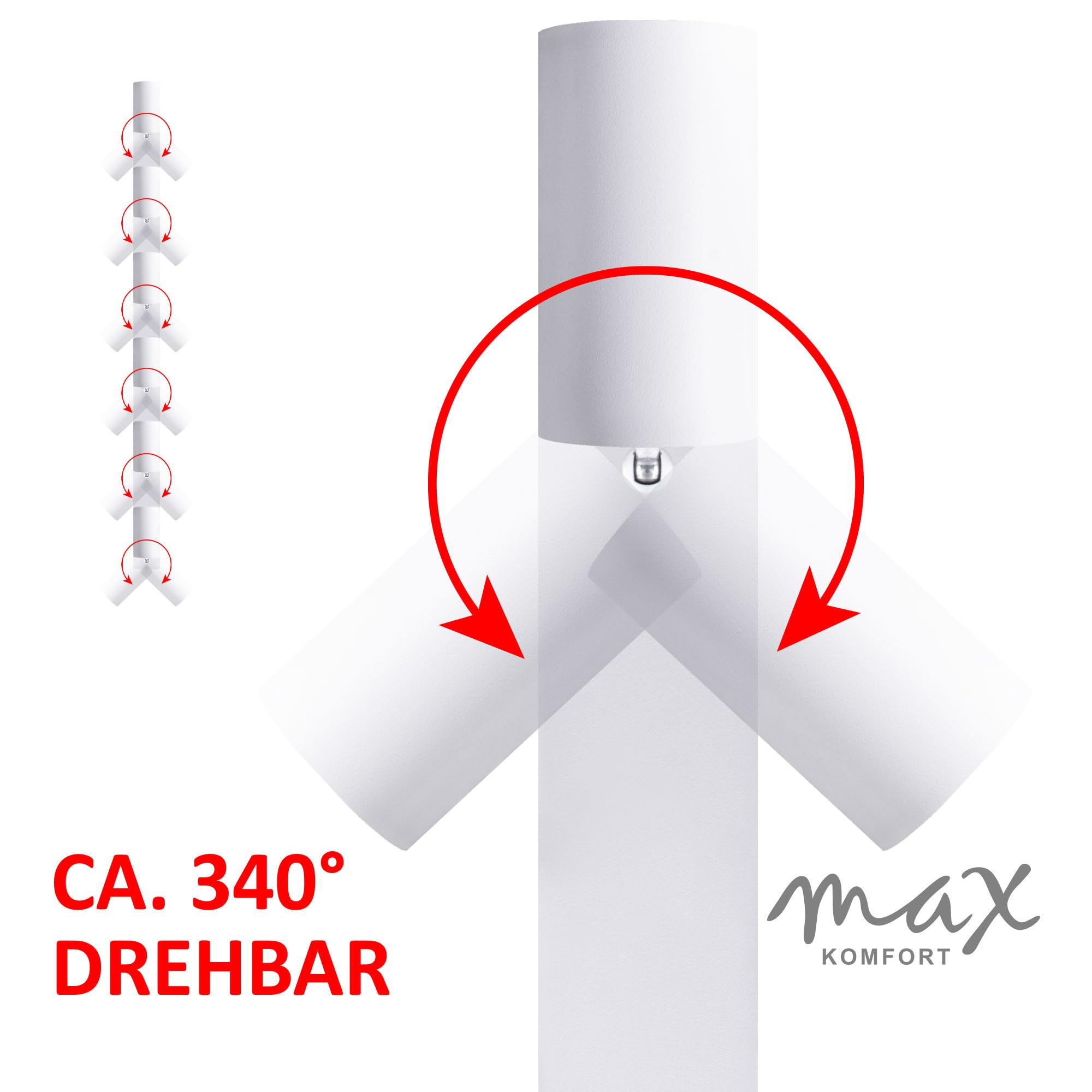 max K O M F O R T LED Deckenleuchte weiß 6x GU10 Fassung schwenkbar Deckenlampe Deckestrahler Deckenspot 866-6
