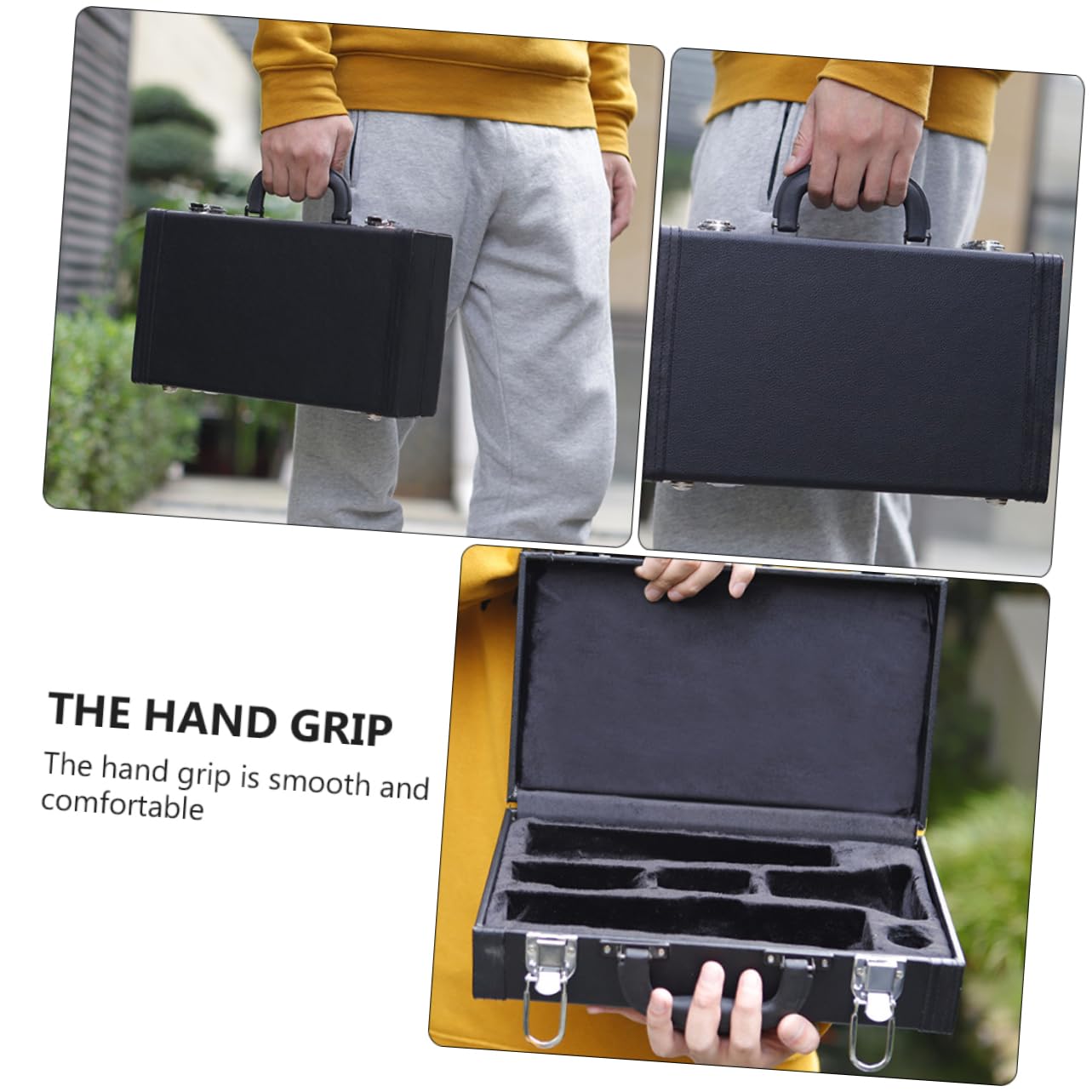 Abaodam Estuche Rígido Para Clarinete De Cuero Premium Resistente Golpes Con Asa Cómoda Estuche Portátil Para Músicos Protección Duradera y Elegante Para Instrumentos De Viento