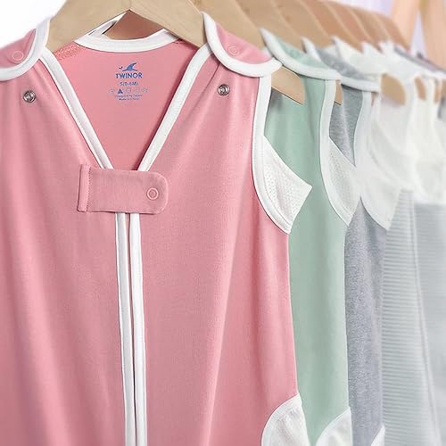 Miniatura 8 de TWINOR Breathable Reduce Suffocation Risk Baby Wearable Blanket, Sleeping Bag with 2-Way Zipper, Tog 0.5 Soft Sack