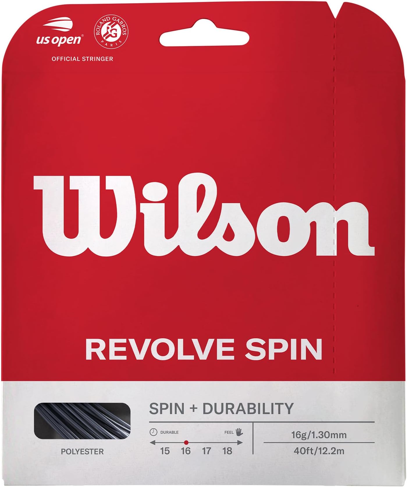 Revolve Spin 16 Tennis String - Set, Black