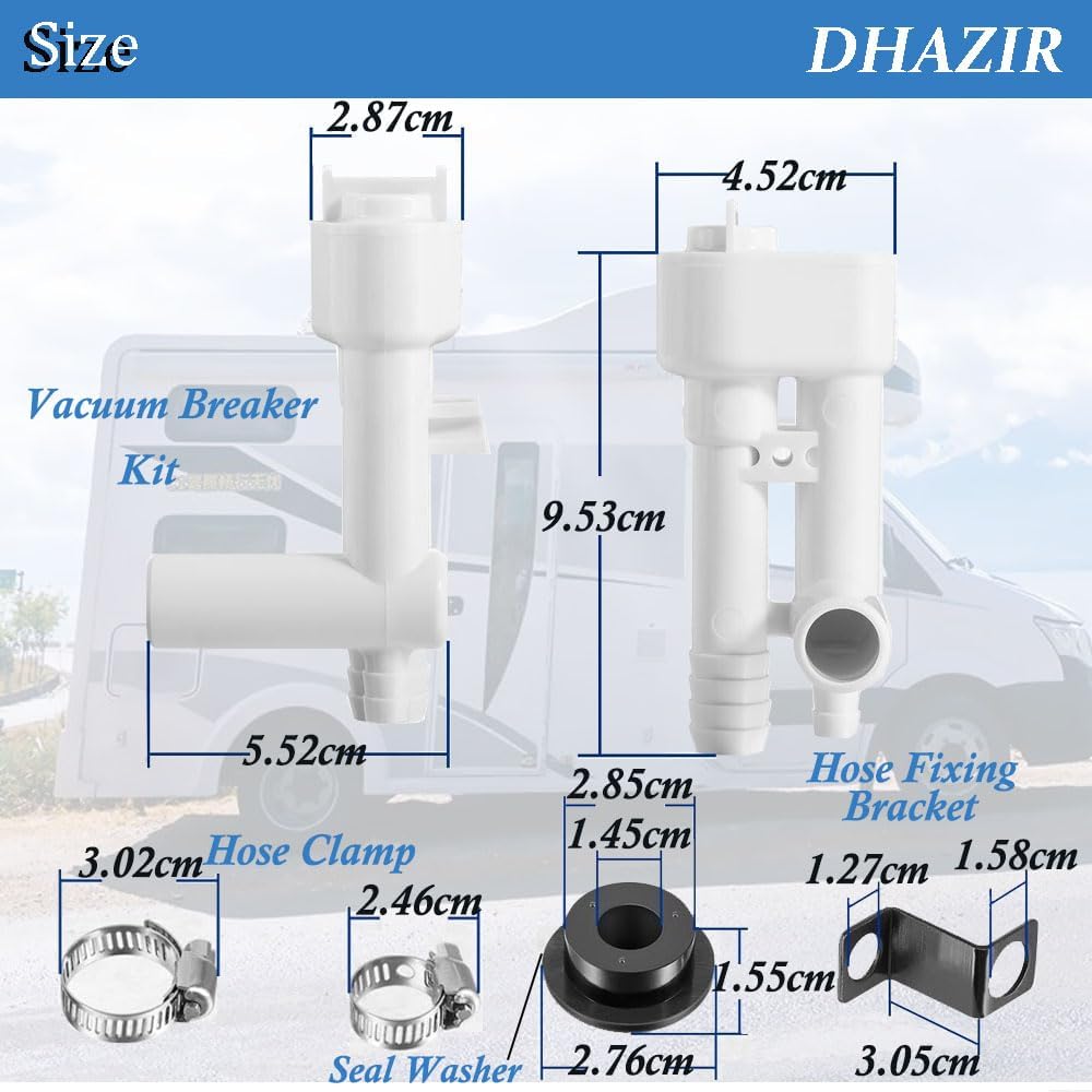 385230335 Vacuum Breaker Hand Spray Kit with Hand Sprayer Backflow Fits for Dometic/Sealand RV Toilet 100 200 300 with VacuFlush Traveler