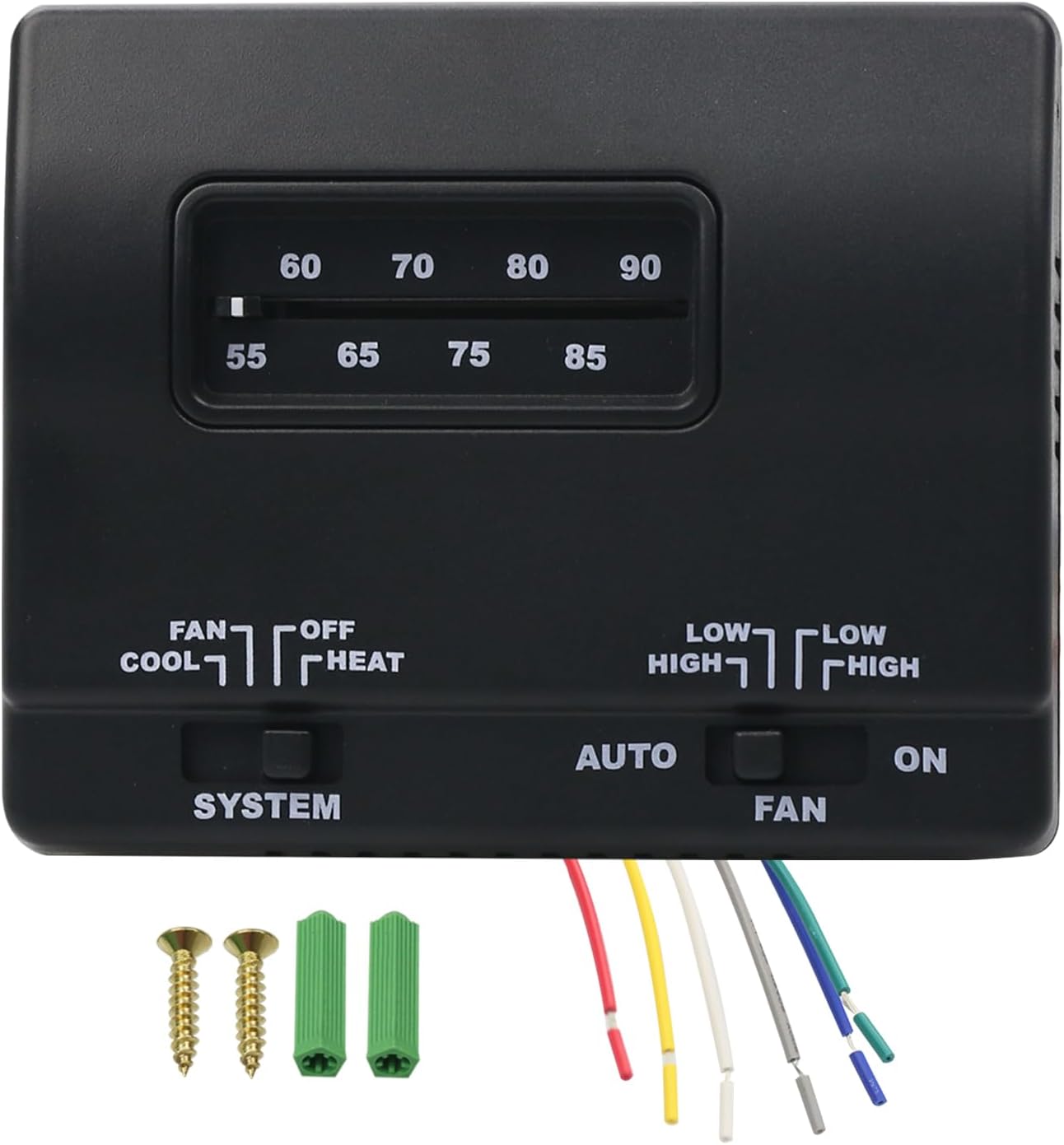 7330F3852 RV Air Conditioner Thermostat Stage Heat/Cool Compatible with Coleman Mach Rv Thermostat,Coleman Rv Air Conditioners Mach Series,White (Black)