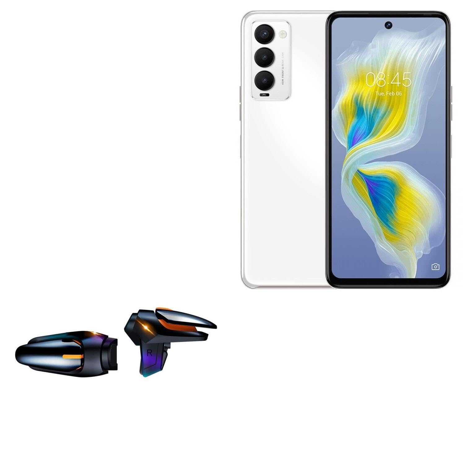 BoxWave Gaming Gear Compatible with Tecno Camon 18T - Touchscreen QuickTrigger Auto, Trigger Buttons Autofire Gaming Mobile FPS - Jet Black