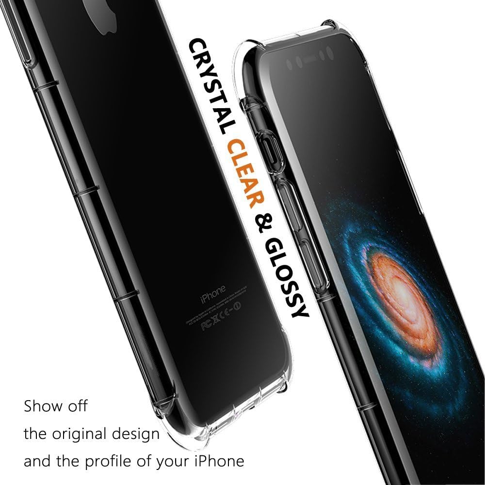 iPhone Xs Max case, Pomufa Crystal Clear Case Shock Absorption Case with Soft TPU Gel Bumper for iPhone Xs Max