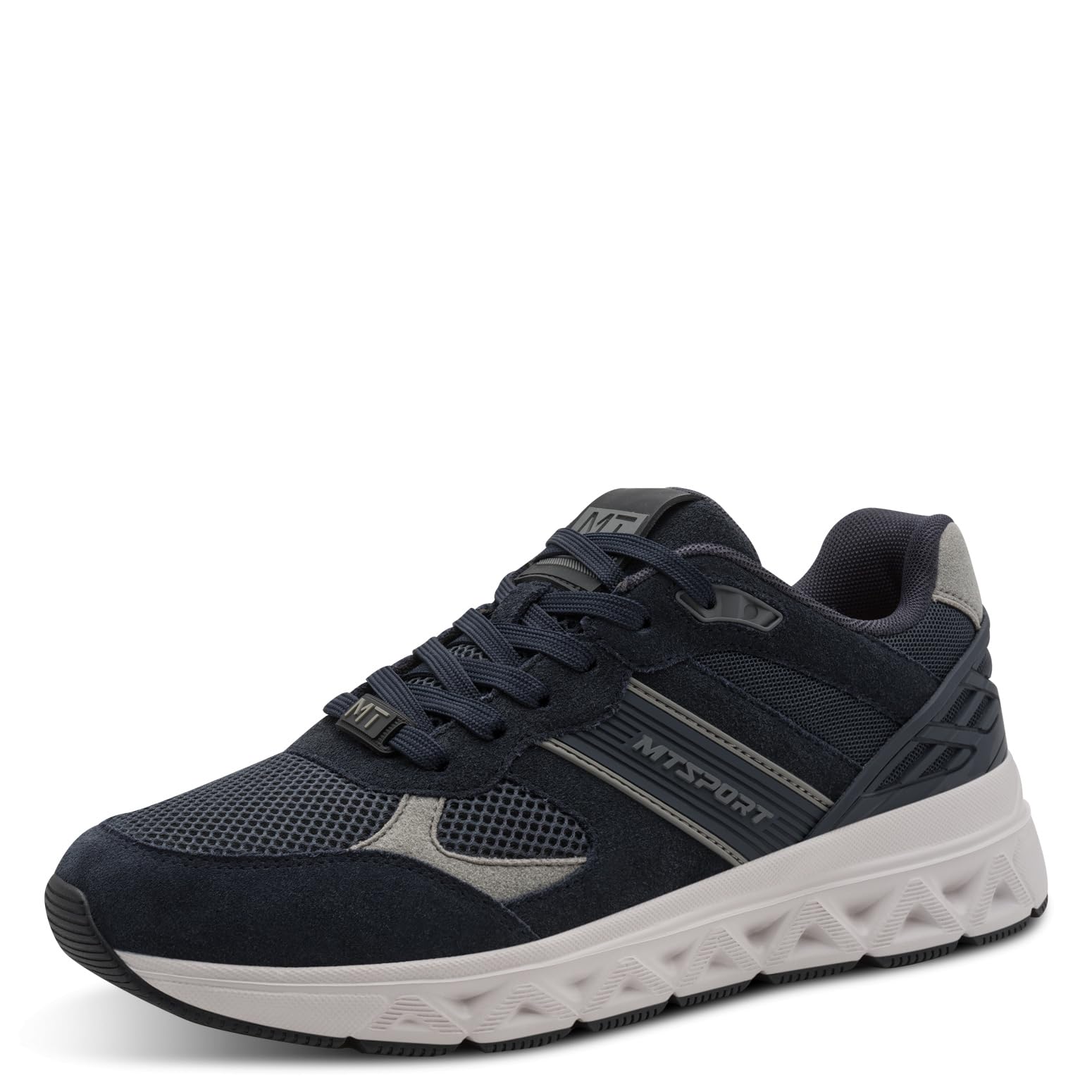 MARCO TOZZI Men's Sneaker Leather Removable Footbed Lightweight Stylish, Blue (Navy), 10.5 UK
