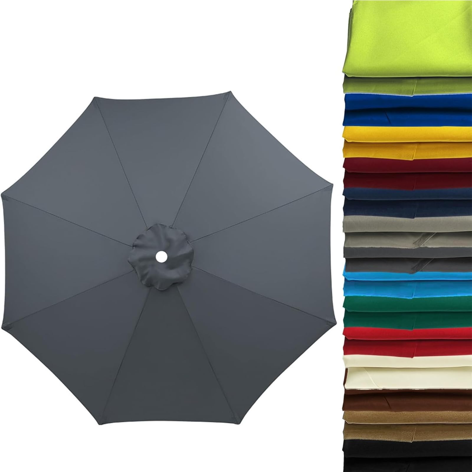 Auvent De Rechange De Parapluie Housse De Rechange 6/8 Baleines 3.0m, Toile De Remplacement pour Parasol De Terrasse, pour Parasol D'extérieur(Épaisseur:Gris,Size:3.0m-6 Baleines)