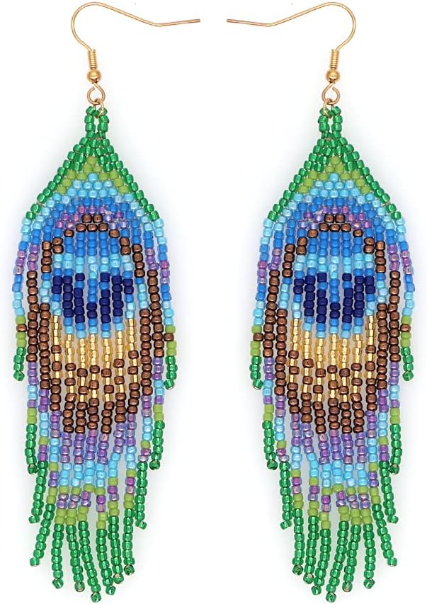 Gorgeous Seed Bead Tassel Earrings for Women – Boho Fashion Jewelry Gift